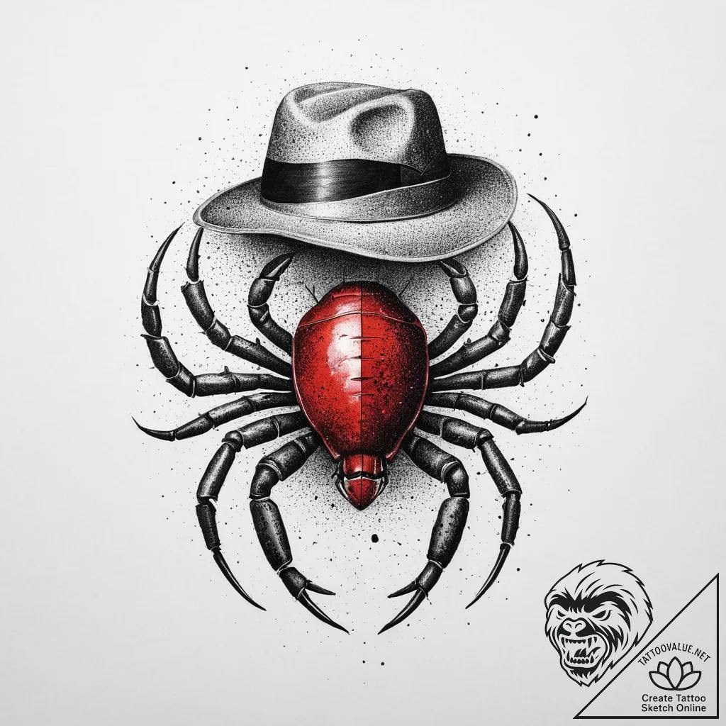 Tattoo design a scorpio scorpion with a tiny,... - tattoo sketch (№1754289572_0, 04.08.2025 06:39) — tattoovalue.net