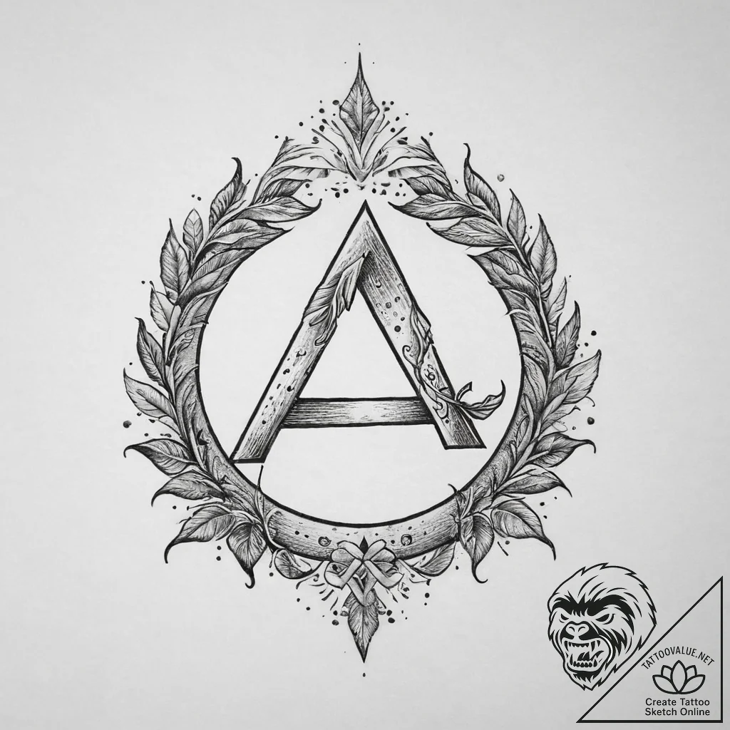 109. tattoo design: a minimalist "yest" rune,... - tattoo sketch (№1754290171_0, 04.08.2025 06:49) — tattoovalue.net
