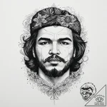 Che guevara, tattoo drawing outline, ornament… – tattoo sketch (№1754290577_0, 04.08.2025 06:56) — tattoovalue.net