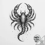 Tattoo design a scorpio symbol composed of da… – tattoo sketch (№1754291768_0, 04.08.2025 07:16) — tattoovalue.net
