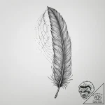 Tattoo design a feather that is also a key.,… – tattoo sketch (№1754291967_0, 04.08.2025 07:19) — tattoovalue.net