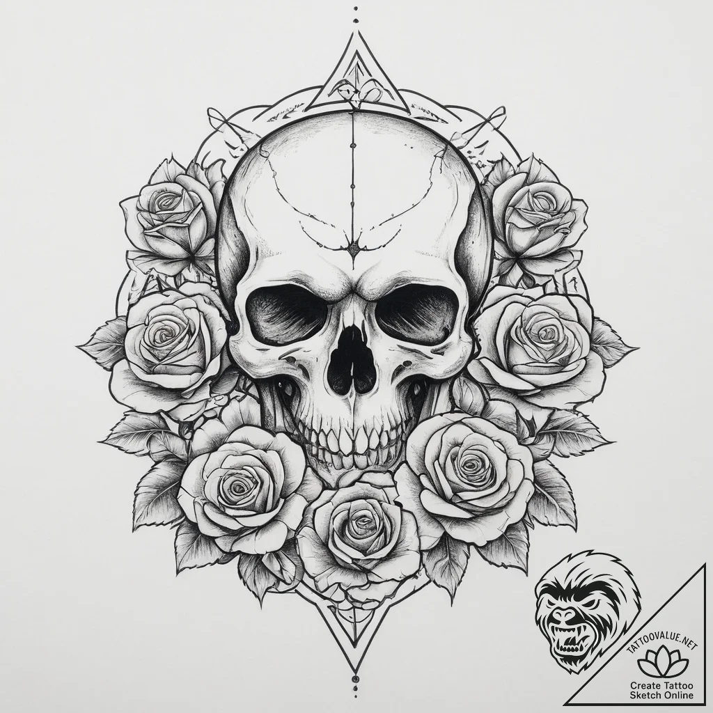Ram, tattoo line art, muted color palette, de... - tattoo sketch (№1754292764_0, 04.08.2025 07:32) — tattoovalue.net