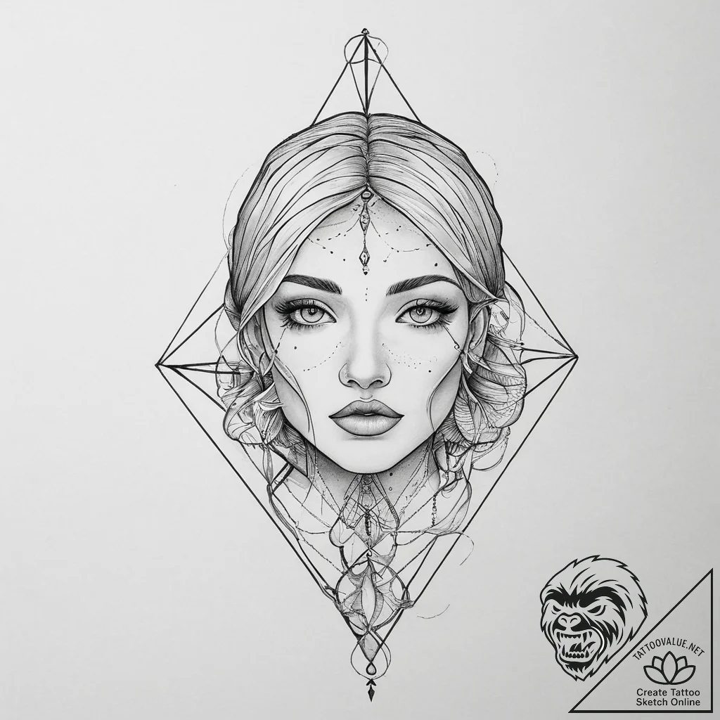 Tattoo design an abstract geometric pattern t... - tattoo sketch (№1754292961_0, 04.08.2025 07:36) — tattoovalue.net