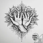 Tattoo design a hand reaching out to another,… – tattoo sketch (№1754294155_0, 04.08.2025 07:55) — tattoovalue.net