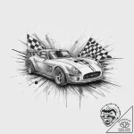 Tattoo sketch a stylized race track with a ch… – tattoo sketch (№1754294755_0, 04.08.2025 08:05) — tattoovalue.net