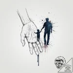 Tattoo sketch a silhouette of parents holding… – tattoo sketch (№1754295353_0, 04.08.2025 08:15) — tattoovalue.net