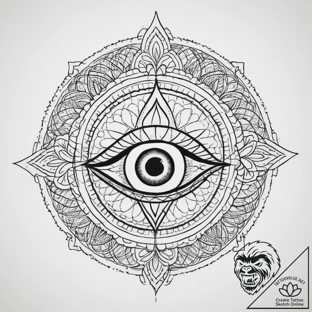 Tattoo sketch a protective eye symbol (e.g.,... - tattoo sketch (№1754296353_0, 04.08.2025 08:32) — tattoovalue.net
