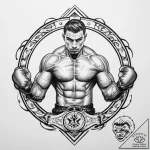 Tattoo design a boxing ring with a powerful f… – tattoo sketch (№1754296749_0, 04.08.2025 08:39) — tattoovalue.net
