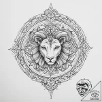 Tattoo design a zodiac symbol with a subtle ‘… – tattoo sketch (№1754297146_0, 04.08.2025 08:45) — tattoovalue.net