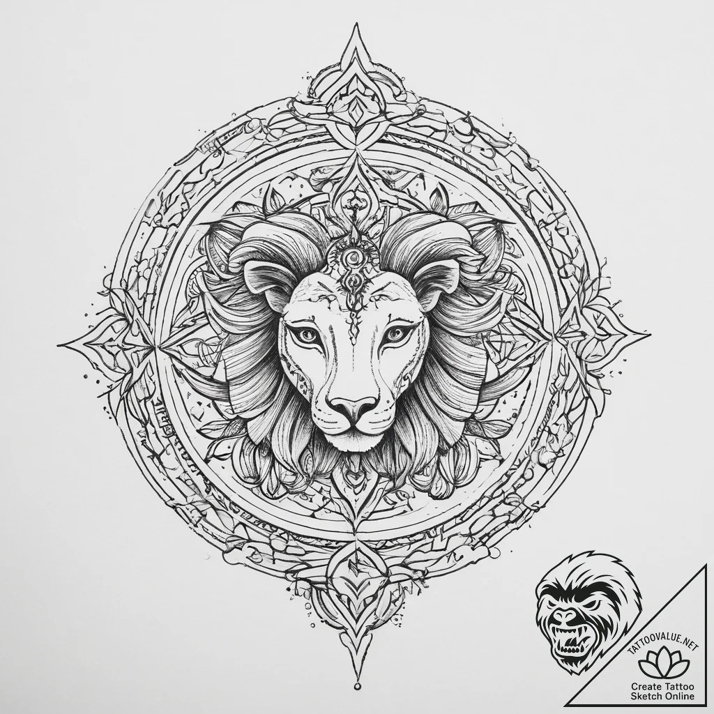 Tattoo design a zodiac symbol with a subtle '... - tattoo sketch (№1754297146_0, 04.08.2025 08:45) — tattoovalue.net