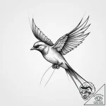 Swallow, concept art for tattoo, on a clean w… – tattoo sketch (№1754297345_0, 04.08.2025 08:49) — tattoovalue.net