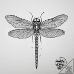 Tattoo design a delicate dragonfly, with intr… – tattoo sketch (№1754299159_0, 04.08.2025 09:19) — tattoovalue.net