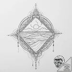 Tattoo sketch a minimalist wave cresting towa… – tattoo sketch (№1754299960_0, 04.08.2025 09:32) — tattoovalue.net