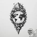 Tattoo sketch an earth tremor causing rocks t… – tattoo sketch (№1754300359_0, 04.08.2025 09:39) — tattoovalue.net