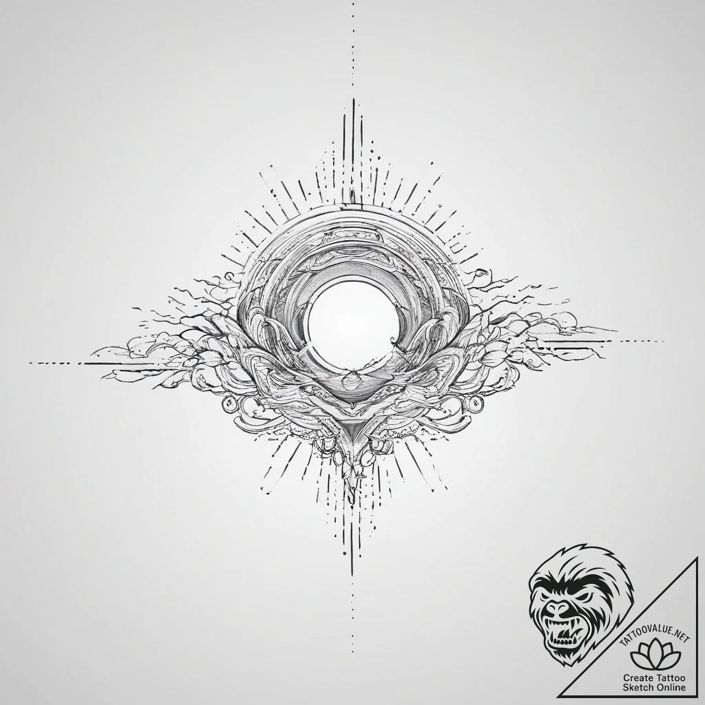 Tattoo sketch a minimalist geometric wave., t... - tattoo sketch (№1754300960_0, 04.08.2025 09:49) — tattoovalue.net
