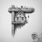 A sketch style tattoo of a domovoy, the house… – tattoo sketch (№1754303353_0, 04.08.2025 10:29) — tattoovalue.net
