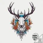 A peryton (winged stag), tattoo sketch design… – tattoo sketch (№1754303954_0, 04.08.2025 10:39) — tattoovalue.net
