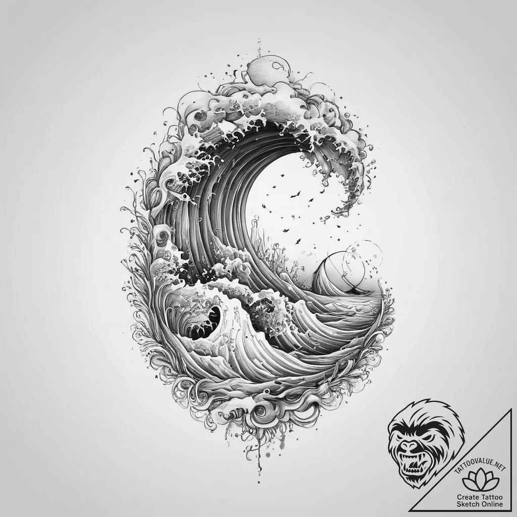 Tattoo design an abstract representation of t... - tattoo sketch (№1754305553_0, 04.08.2025 11:05) — tattoovalue.net