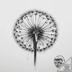 A detailed macro shot of a dandelion seed hea… – tattoo sketch (№1754305958_0, 04.08.2025 11:12) — tattoovalue.net