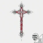 Inverted cross, ink illustration for tattoo,… – tattoo sketch (№1754306159_0, 04.08.2025 11:15) — tattoovalue.net