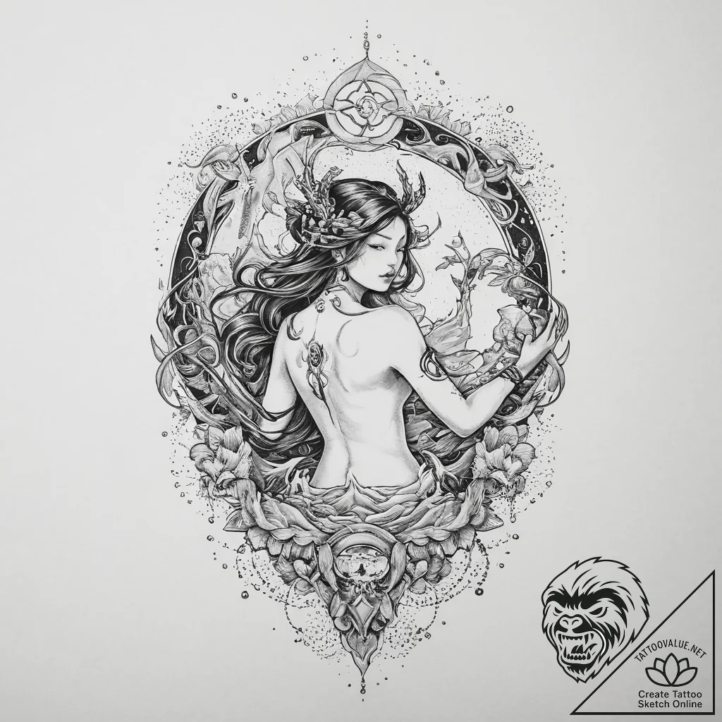 Tattoo sketch a sagittarius archer with the "... - tattoo sketch (№1754306560_0, 04.08.2025 11:22) — tattoovalue.net