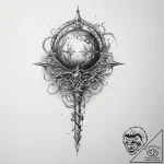 Tattoo sketch a magical staff with an element… – tattoo sketch (№1754306761_0, 04.08.2025 11:26) — tattoovalue.net
