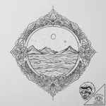 The pattern of sand ripples on a beach., tatt… – tattoo sketch (№1754307369_0, 04.08.2025 11:36) — tattoovalue.net