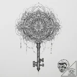 Tattoo design a key, intricate and strong, re… – tattoo sketch (№1754307971_0, 04.08.2025 11:46) — tattoovalue.net