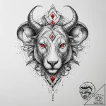 Tattoo design a zodiac animal’s head emerging… – tattoo sketch (№1754308376_0, 04.08.2025 11:52) — tattoovalue.net