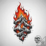 Tattoo sketch molten lava flowing, showing ra… – tattoo sketch (№1754308984_0, 04.08.2025 12:03) — tattoovalue.net