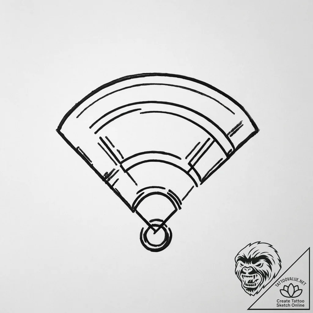 Tattoo design a 'wifi signal' on one, 'connec... - tattoo sketch (№1754309184_0, 04.08.2025 12:06) — tattoovalue.net