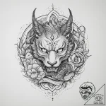 Tattoo design the zodiac symbol surrounded by… – tattoo sketch (№1754309384_0, 04.08.2025 12:09) — tattoovalue.net
