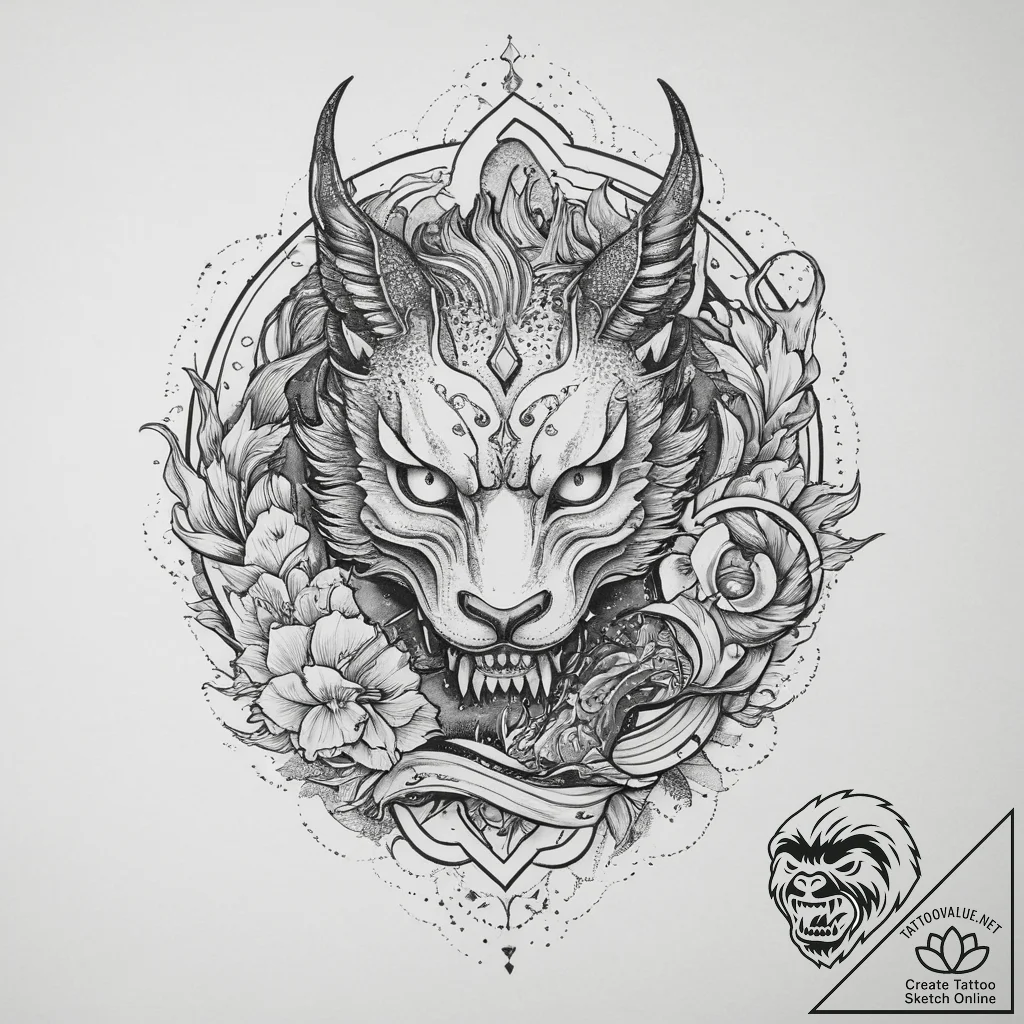 Tattoo design the zodiac symbol surrounded by... - tattoo sketch (№1754309384_0, 04.08.2025 12:09) — tattoovalue.net