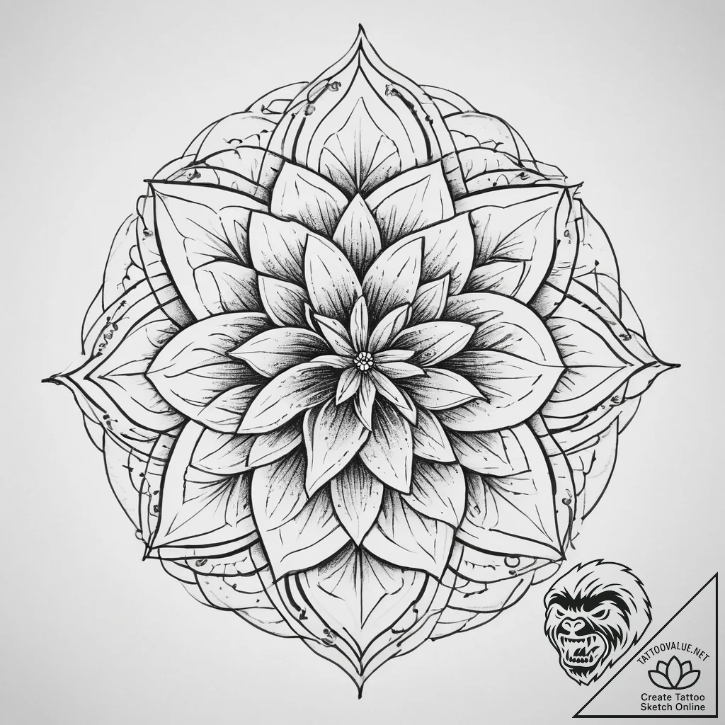 Tattoo sketch a single, elegant lily, with fi... - tattoo sketch (№1754310195_0, 04.08.2025 12:23) — tattoovalue.net