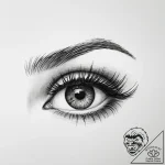 Tattoo design a confident woman’s eye, with l… – tattoo sketch (№1754312634_0, 04.08.2025 13:03) — tattoovalue.net