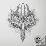 Tattoo design a stylized elven bow with a glo… – tattoo sketch (№1754313041_0, 04.08.2025 13:10) — tattoovalue.net