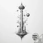 A space elevator – tattoo sketch (№1754313245_0, 04.08.2025 13:14) — tattoovalue.net
