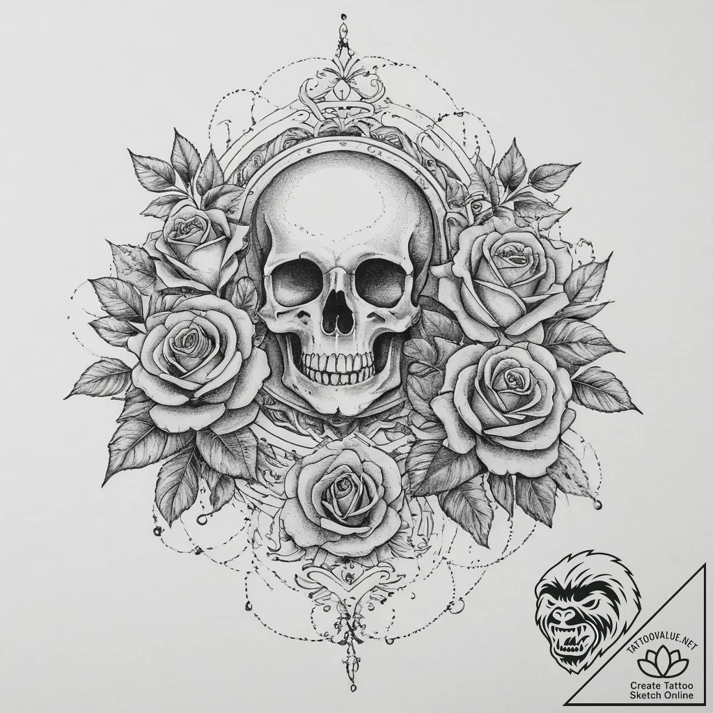 Tattoo design a delicate, intricate embroider... - tattoo sketch (№1754314269_0, 04.08.2025 13:31) — tattoovalue.net