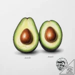 Tattoo design two halves of a avocado pit on… – tattoo sketch (№1754314670_0, 04.08.2025 13:37) — tattoovalue.net