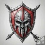 Tattoo design a spartan warrior’s shield and… – tattoo sketch (№1754315072_0, 04.08.2025 13:44) — tattoovalue.net