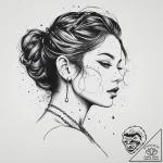 Tattoo sketch a silhouette of a woman’s face,… – tattoo sketch (№1754317320_0, 04.08.2025 14:22) — tattoovalue.net