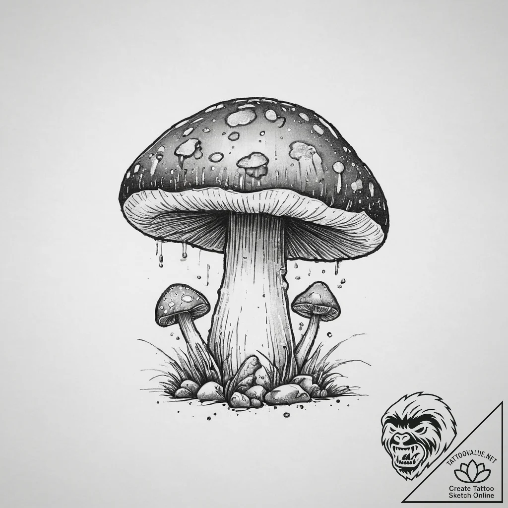 Tattoo design an 8-bit mushroom from a classi... - tattoo sketch (№1754317724_0, 04.08.2025 14:28) — tattoovalue.net