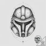 Tattoo sketch a stylized bounty hunter’s helm… – tattoo sketch (№1754317928_0, 04.08.2025 14:32) — tattoovalue.net