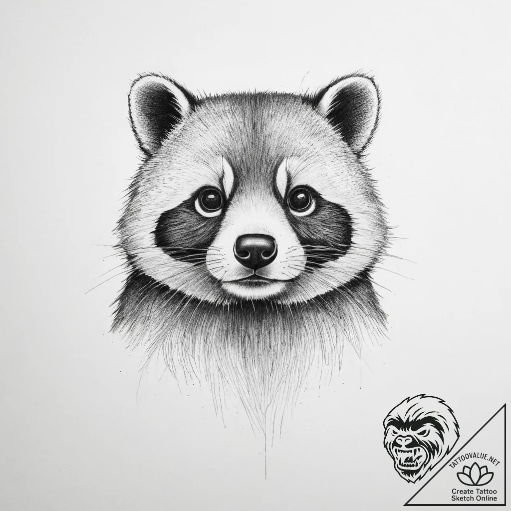 Tanuki - tattoo sketch (№1754318550_0, 04.08.2025 14:42) — tattoovalue.net