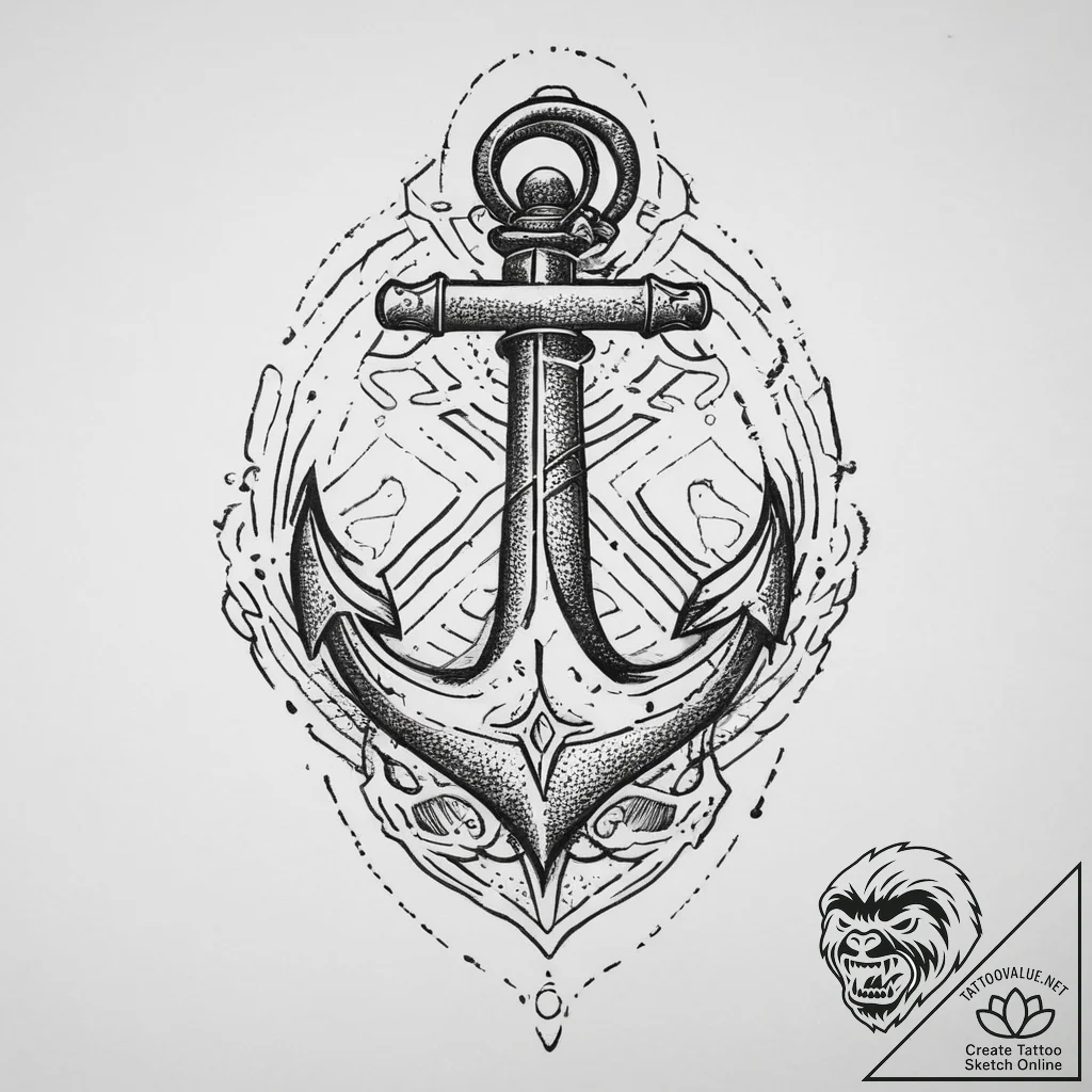 Trident, tattoo line art, old school traditio... - tattoo sketch (№1754319812_0, 04.08.2025 15:03) — tattoovalue.net