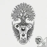 Tattoo sketch a classic console controller wi… – tattoo sketch (№1754320013_0, 04.08.2025 15:06) — tattoovalue.net