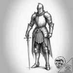 Tattoo sketch a medieval knight in full armor… – tattoo sketch (№1754321006_0, 04.08.2025 15:23) — tattoovalue.net