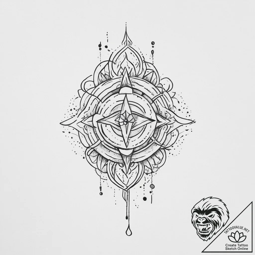 Tattoo design an abstract representation of d... - tattoo sketch (№1754321205_0, 04.08.2025 15:26) — tattoovalue.net