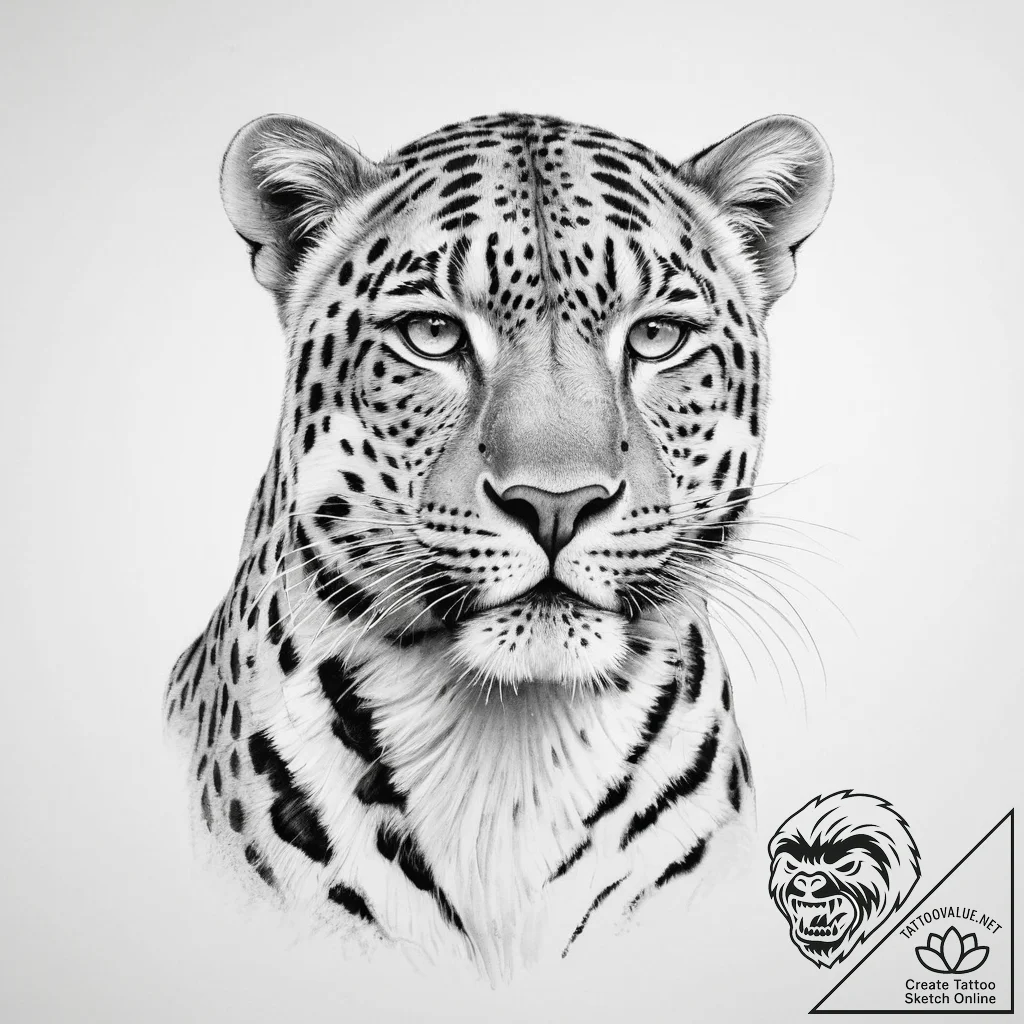 Leopard - tattoo sketch (№1754323452_0, 04.08.2025 16:04) — tattoovalue.net