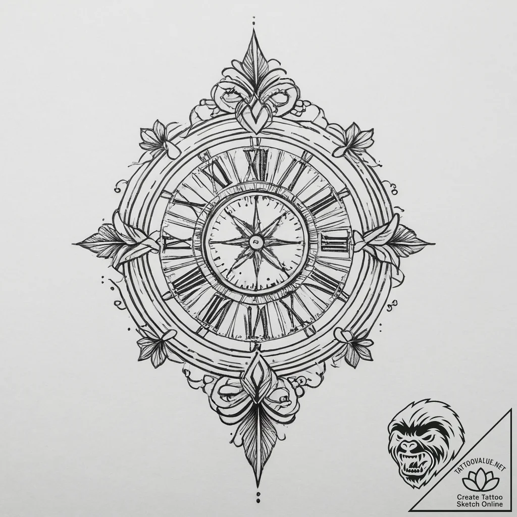 Roman numerals, tattoo flash sheet design, mu... - tattoo sketch (№1754324674_0, 04.08.2025 16:24) — tattoovalue.net